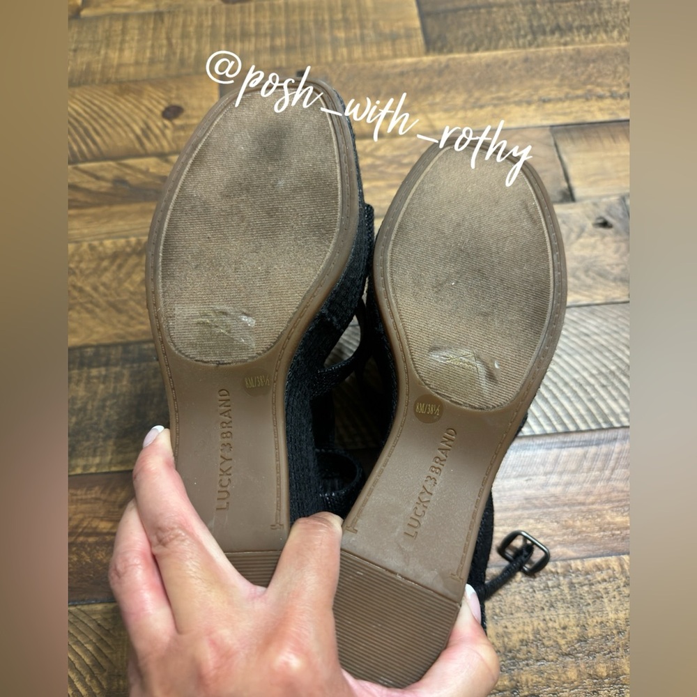 Lucky Brand Black Strappy Platform Wedge Sandal - Picture 5 of 8